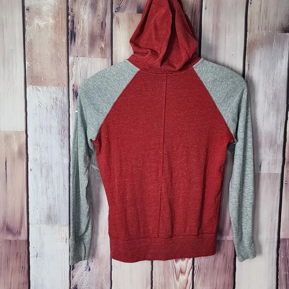 Nike Arizona Cardinals Womens Small Hoodie Red Gray Full Zip Lightweight NFL EUC
